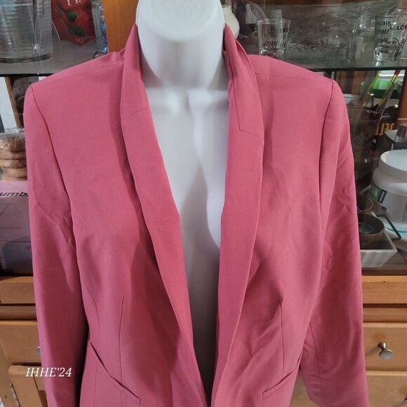 Nine West Womens Pink Blazer Jacket M Polyester Viscose & Elastane Blend - Picture 9 of 11